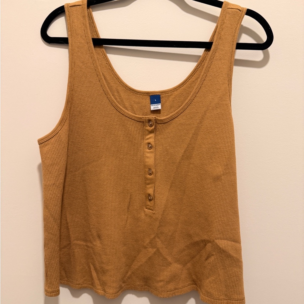 Old Navy Tan Button-Front Tank Top